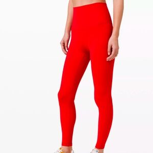 Red Lululemon Align super high rise pant 28”